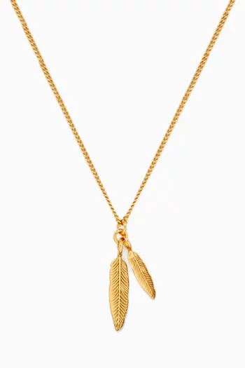 Feathers Necklace in 24kt Gold-plated Sterling Silver