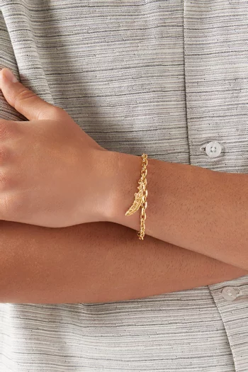 Feather Bracelet in 24kt Gold-plated Sterling Silver