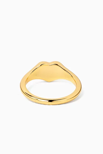 Heart Signet Ring in 18kt Gold-plated Silver