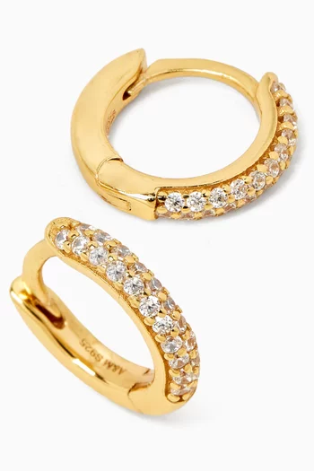 Essential Crystal Hoops in 18kt Gold-plated Sterling Silver