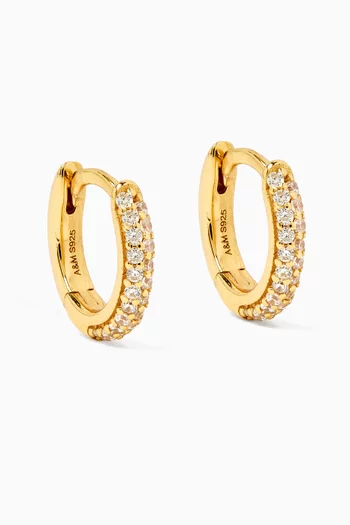 Essential Crystal Hoops in 18kt Gold-plated Sterling Silver