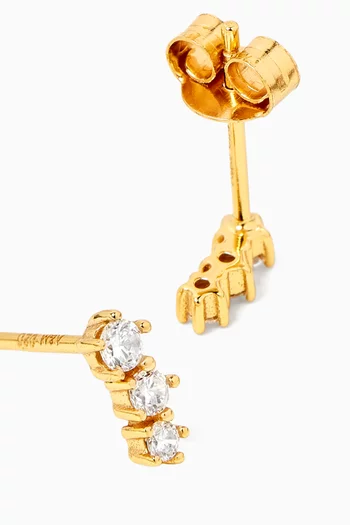 Glimmer Crystal Climber Earrings in 18kt Gold Plated