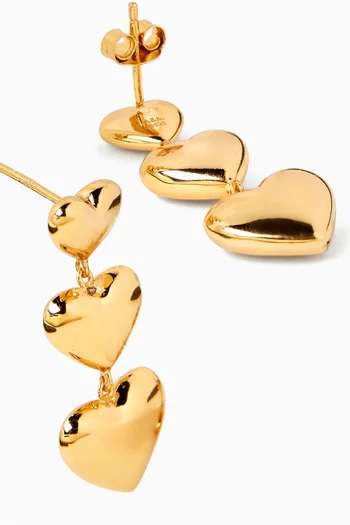 Heart Drop Earrings in 18kt Gold-plated Silver