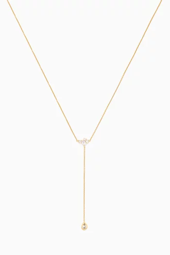 Pear Bezel Lariat Necklace in 18kt Gold-plated Silver
