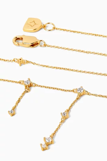 Crystal Charm Drop Necklace in 18kt Gold-plated Silver