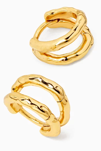 Molten Illusion Huggie Earrings in 18kt Gold-plated Silver