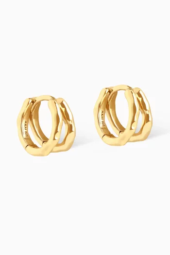 Molten Illusion Huggie Earrings in 18kt Gold-plated Silver