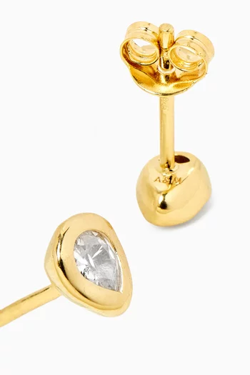 Pear Crystal Studs in 18kt Gold-plated Silver