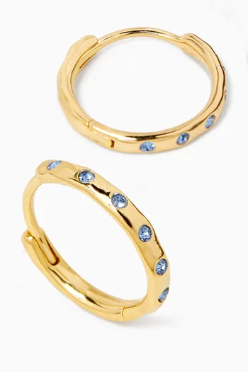 Molten Crystal Hoop Earrings in 18kt Gold-plated Silver