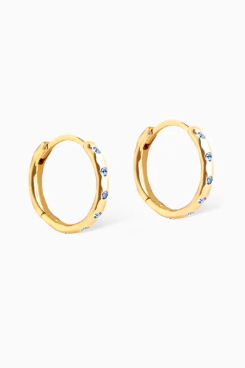 Molten Crystal Hoop Earrings in 18kt Gold-plated Silver