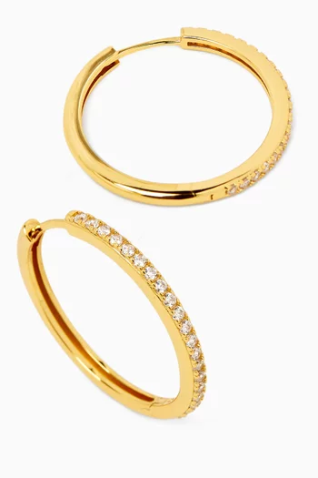 Essential Large Crystal Hoops in 18kt Gold-pated Silver