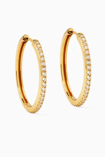 Essential Large Crystal Hoops in 18kt Gold-pated Silver