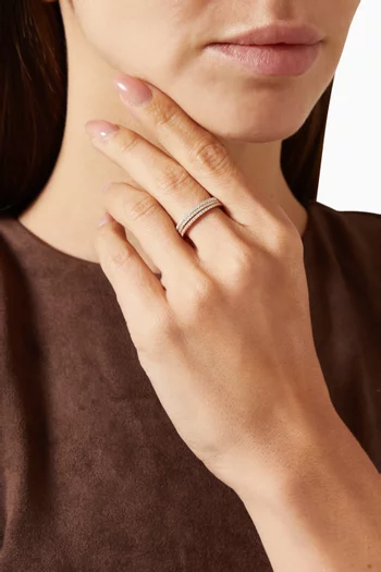 Gaia Pave Rings in Gold & Silver-plated Brass, Set of 3