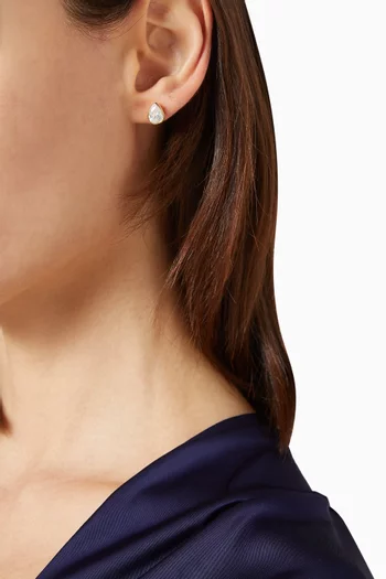 Bezel Nikita Stud Earrings in 14kt Gold Vermeil