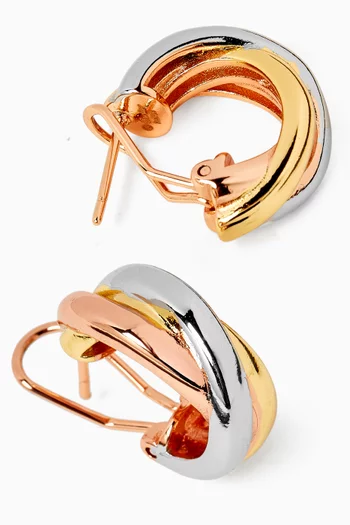 Vera Three-tone Hoop Earrings in Gold-plated Brass