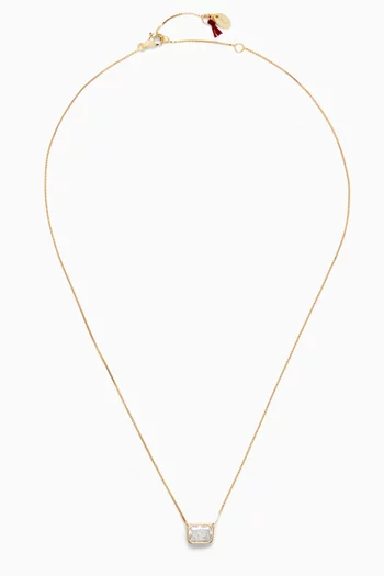 Emerald Cut Bezel Necklace in 14kt Gold-plated Sterling Silver