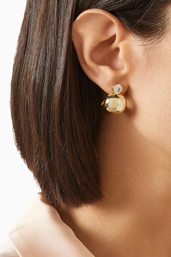 Bezel Gold Earrings in 14kt Gold-plated Metal