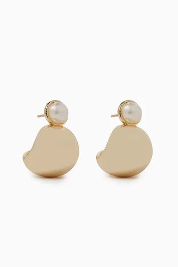 Essential Pearl Drop Earrings in Metal