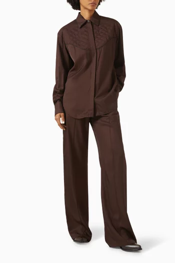 قميص بتصميم مبطّن فسيكوز