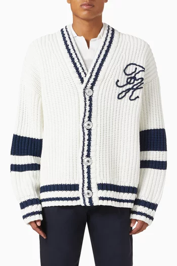 The Runway Collection Back Logo Cardigan in Cotton-knit