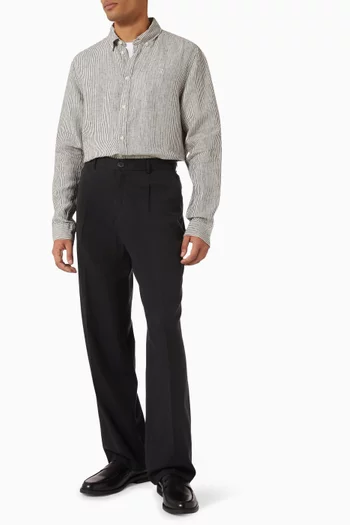 Konrad Stripe Shirt in Linen