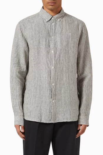 Konrad Stripe Shirt in Linen