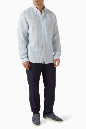 Konrad Stripe Shirt in Linen