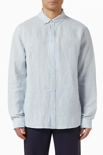Konrad Stripe Shirt in Linen