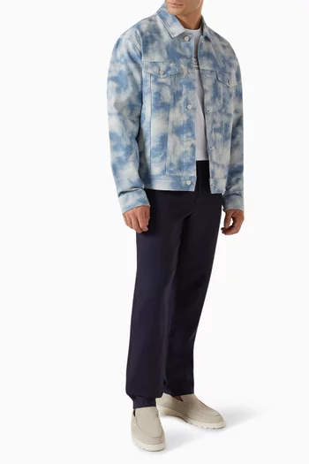 Rally Jacket in Cloud-printed Denim