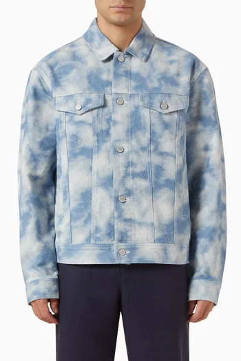 Rally Jacket in Cloud-printed Denim