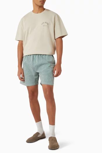 Stan Stripe Swim Shorts in Seersucker