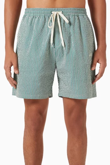 Stan Stripe Swim Shorts in Seersucker