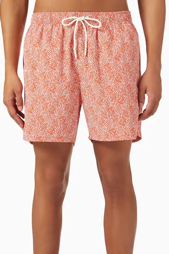 Printed Swim Shorts in Nylon