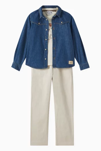 Jared Button Down Shirt in Denim