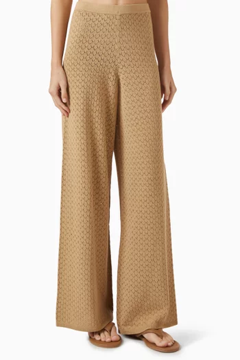 Wide-leg Pants in Cotton-knit