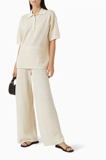 Wide-leg Pants in Cotton-knit