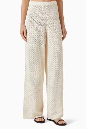 Wide-leg Pants in Cotton-knit