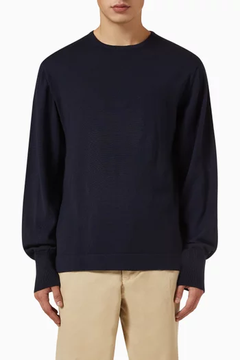 Crew Neck Sweater in Italian Merino Wool