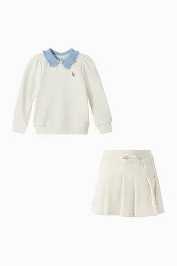 Pony Sweatshirt & Skirt Set in Cotton-blend