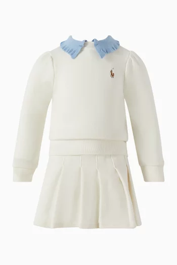 Pony Sweatshirt & Skirt Set in Cotton-blend