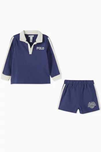 Polo Shirt & Shorts Set in Cotton