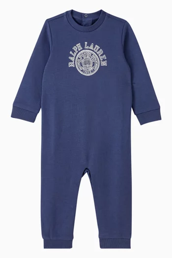 Varsity Logo Romper in Cotton