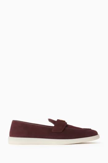 Triangle Logo Loafers in Suede