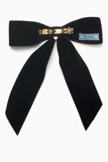 Logo Hairclip in Velvet