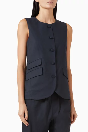 Slade Crew Vest in Linen Blend