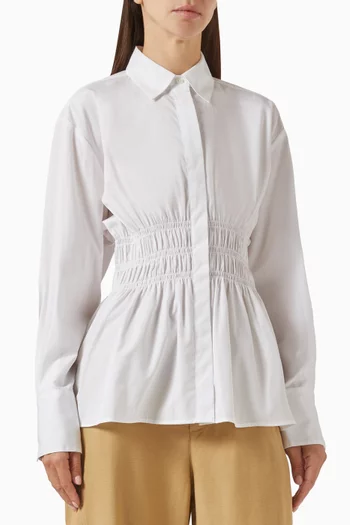 Blythe Smocked Shirt in Cotton