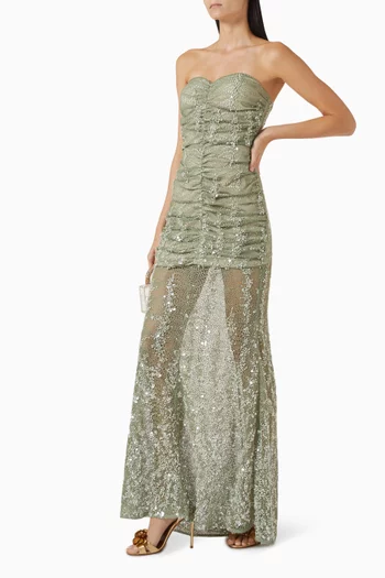 Alexandra Embellished Ruched Dress