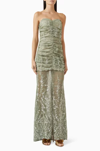 Alexandra Embellished Ruched Dress