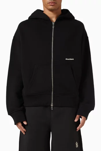 Box Zip Hoodie in Cotton