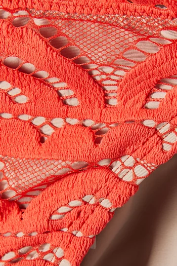 Lace Ruched Bikini Briefs
